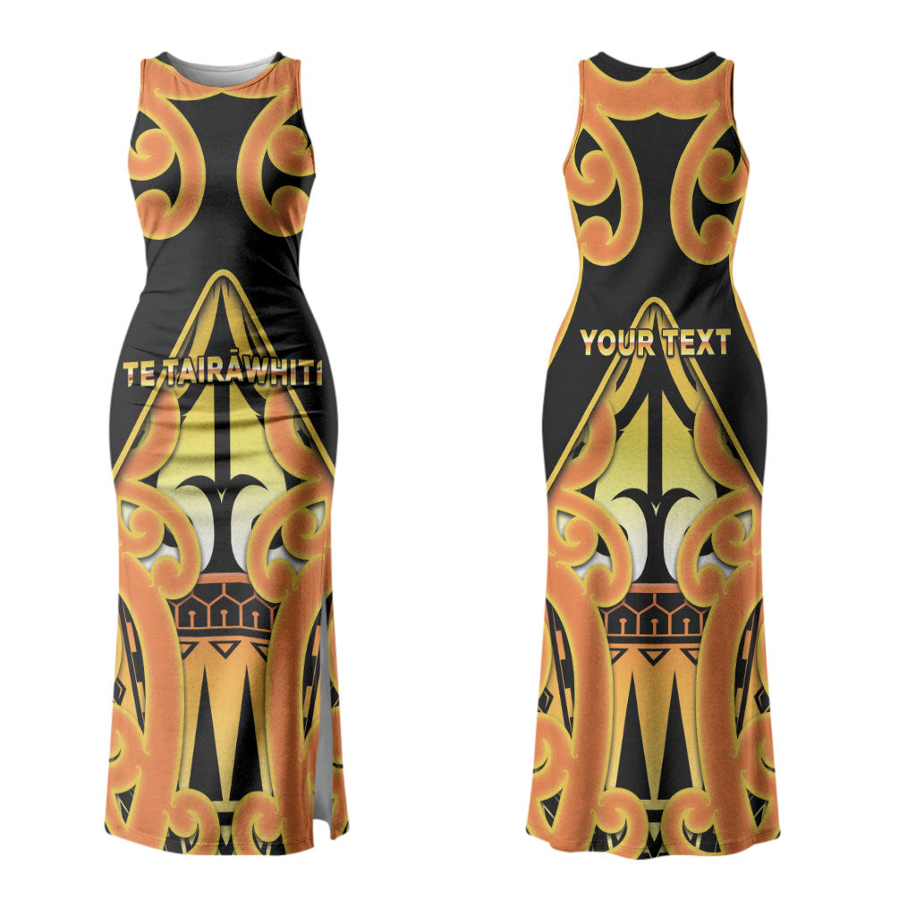 Personalised New Zealand Te Tairawhiti Couples Matching Tank Maxi Dress and Long Sleeve Button Shirt Maori Koru Pattern