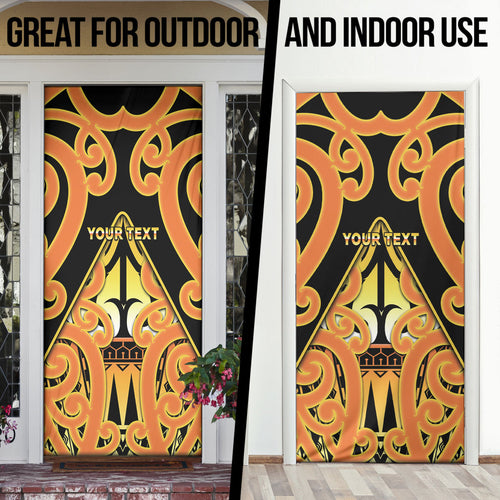 Personalised New Zealand Te Tairawhiti Door Cover Maori Koru Pattern