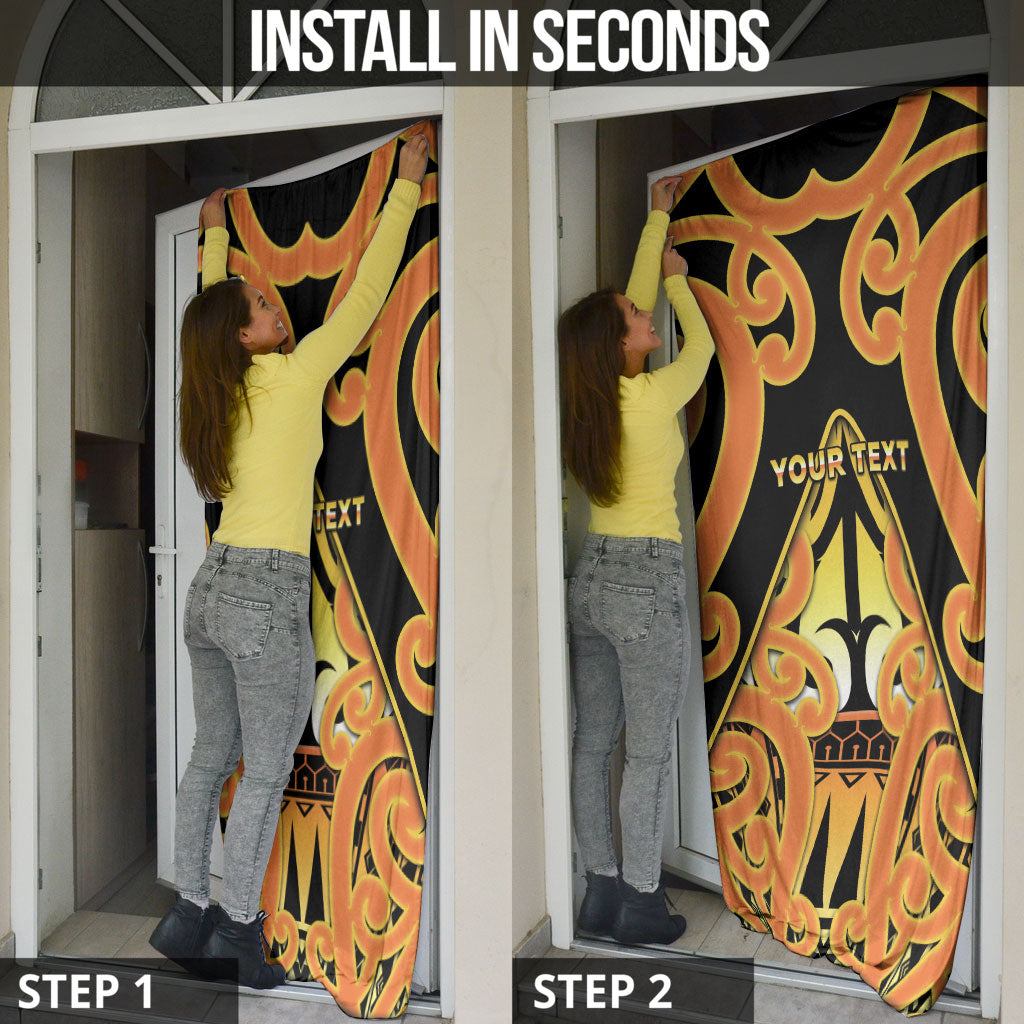 Personalised New Zealand Te Tairawhiti Door Cover Maori Koru Pattern