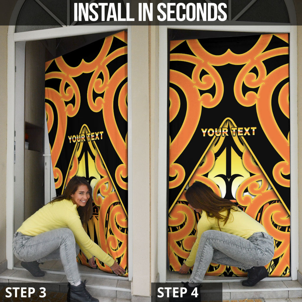 Personalised New Zealand Te Tairawhiti Door Cover Maori Koru Pattern