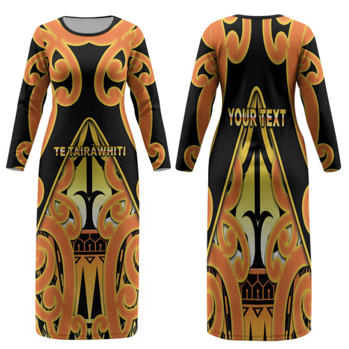 Personalised New Zealand Te Tairawhiti Family Matching Long Sleeve Bodycon Dress and Hawaiian Shirt Maori Koru Pattern