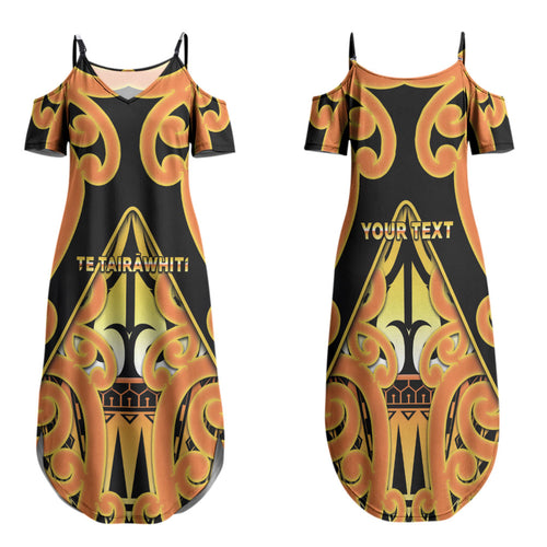 Personalised New Zealand Te Tairawhiti Family Matching Summer Maxi Dress and Hawaiian Shirt Maori Koru Pattern