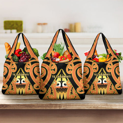 New Zealand Te Tairawhiti Grocery Bag Maori Koru Pattern