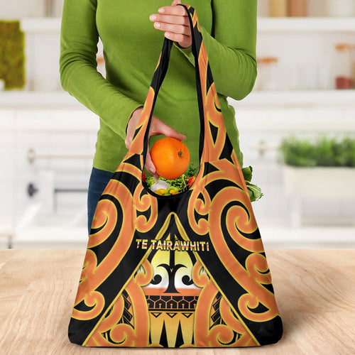 New Zealand Te Tairawhiti Grocery Bag Maori Koru Pattern