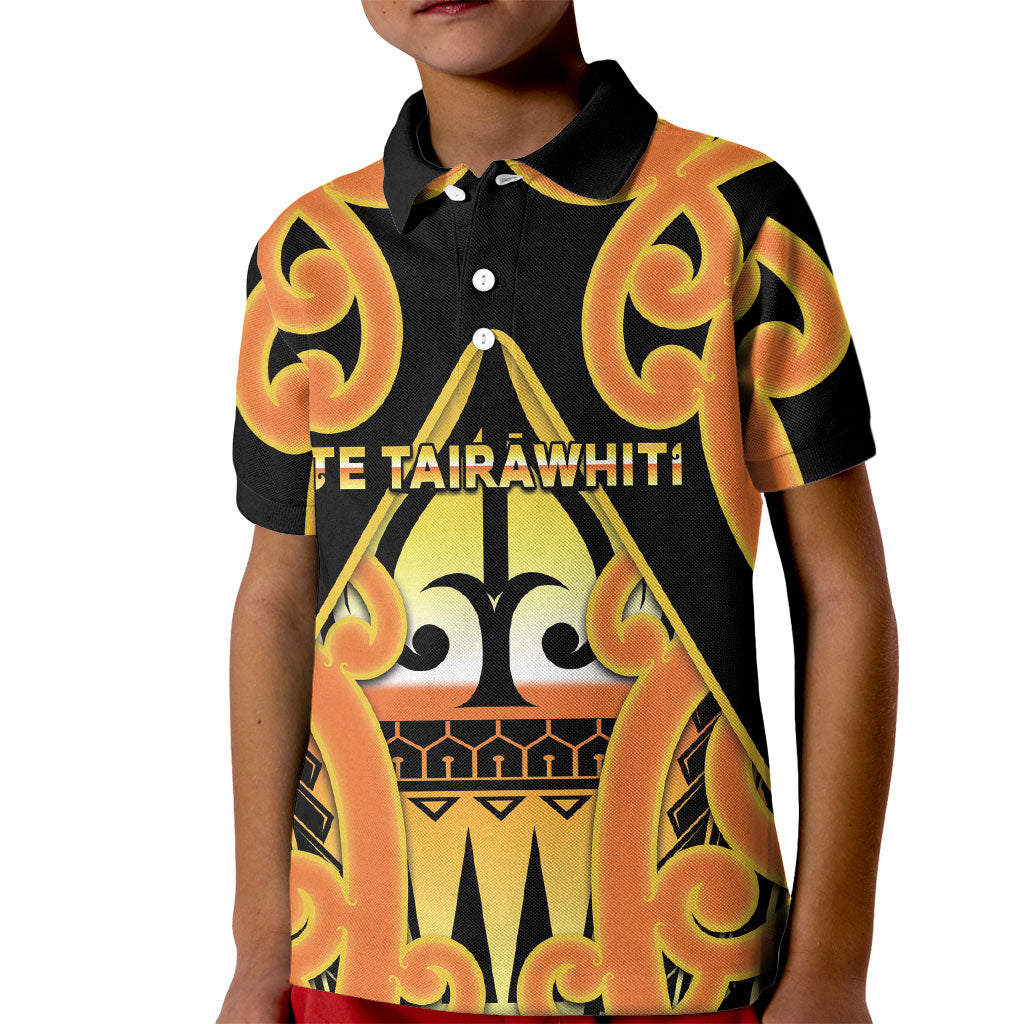 Personalised New Zealand Te Tairawhiti Kid Polo Shirt Maori Koru Pattern