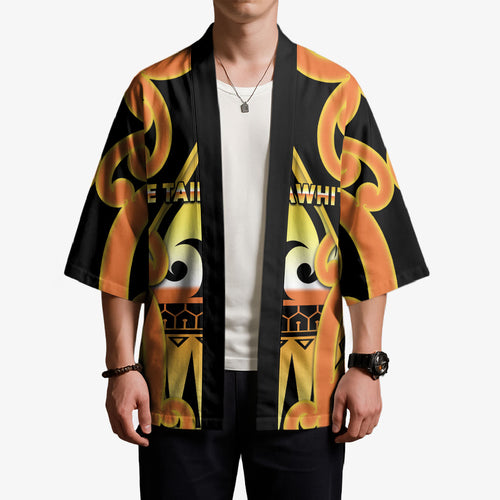Personalised New Zealand Te Tairawhiti Kimono Maori Koru Pattern