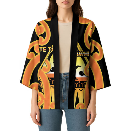 Personalised New Zealand Te Tairawhiti Kimono Maori Koru Pattern