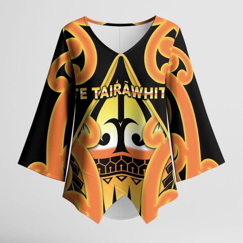 Personalised New Zealand Te Tairawhiti Kimono Sleeve Blouse Maori Koru Pattern