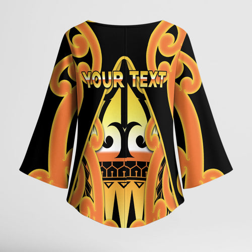 Personalised New Zealand Te Tairawhiti Kimono Sleeve Blouse Maori Koru Pattern