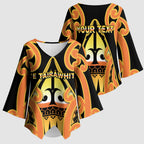Personalised New Zealand Te Tairawhiti Kimono Sleeve Blouse Maori Koru Pattern