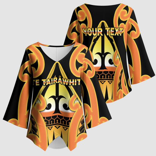 Personalised New Zealand Te Tairawhiti Kimono Sleeve Blouse Maori Koru Pattern