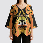 Personalised New Zealand Te Tairawhiti Kimono Sleeve Blouse Maori Koru Pattern
