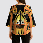 Personalised New Zealand Te Tairawhiti Kimono Sleeve Blouse Maori Koru Pattern