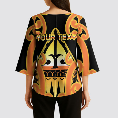 Personalised New Zealand Te Tairawhiti Kimono Sleeve Blouse Maori Koru Pattern