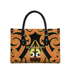 New Zealand Te Tairawhiti Leather Bag Maori Koru Pattern