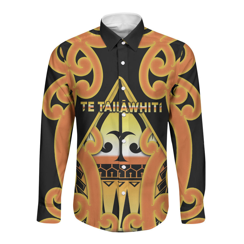Personalised New Zealand Te Tairawhiti Long Sleeve Button Shirt Maori Koru Pattern