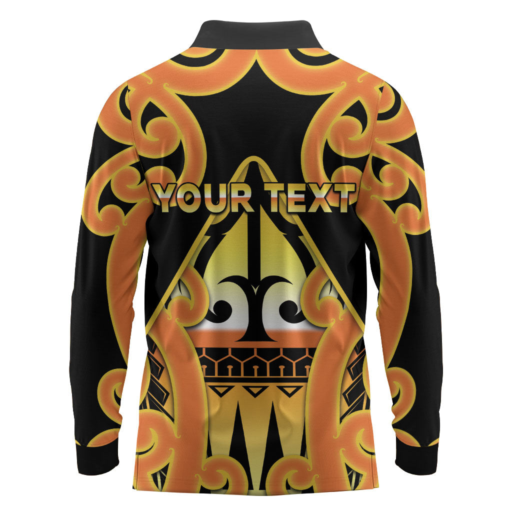Personalised New Zealand Te Tairawhiti Long Sleeve Polo Shirt Maori Koru Pattern