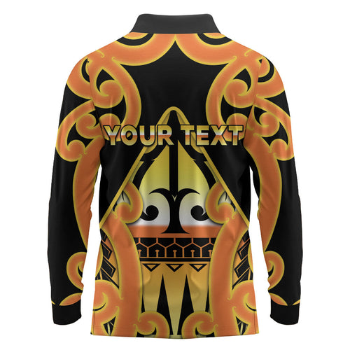 Personalised New Zealand Te Tairawhiti Long Sleeve Polo Shirt Maori Koru Pattern