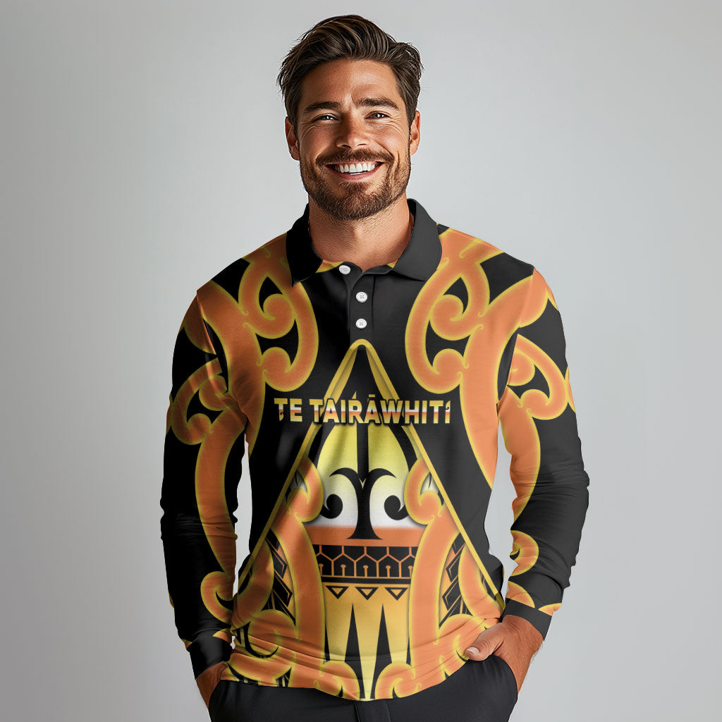 Personalised New Zealand Te Tairawhiti Long Sleeve Polo Shirt Maori Koru Pattern