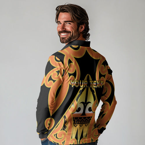 Personalised New Zealand Te Tairawhiti Long Sleeve Polo Shirt Maori Koru Pattern