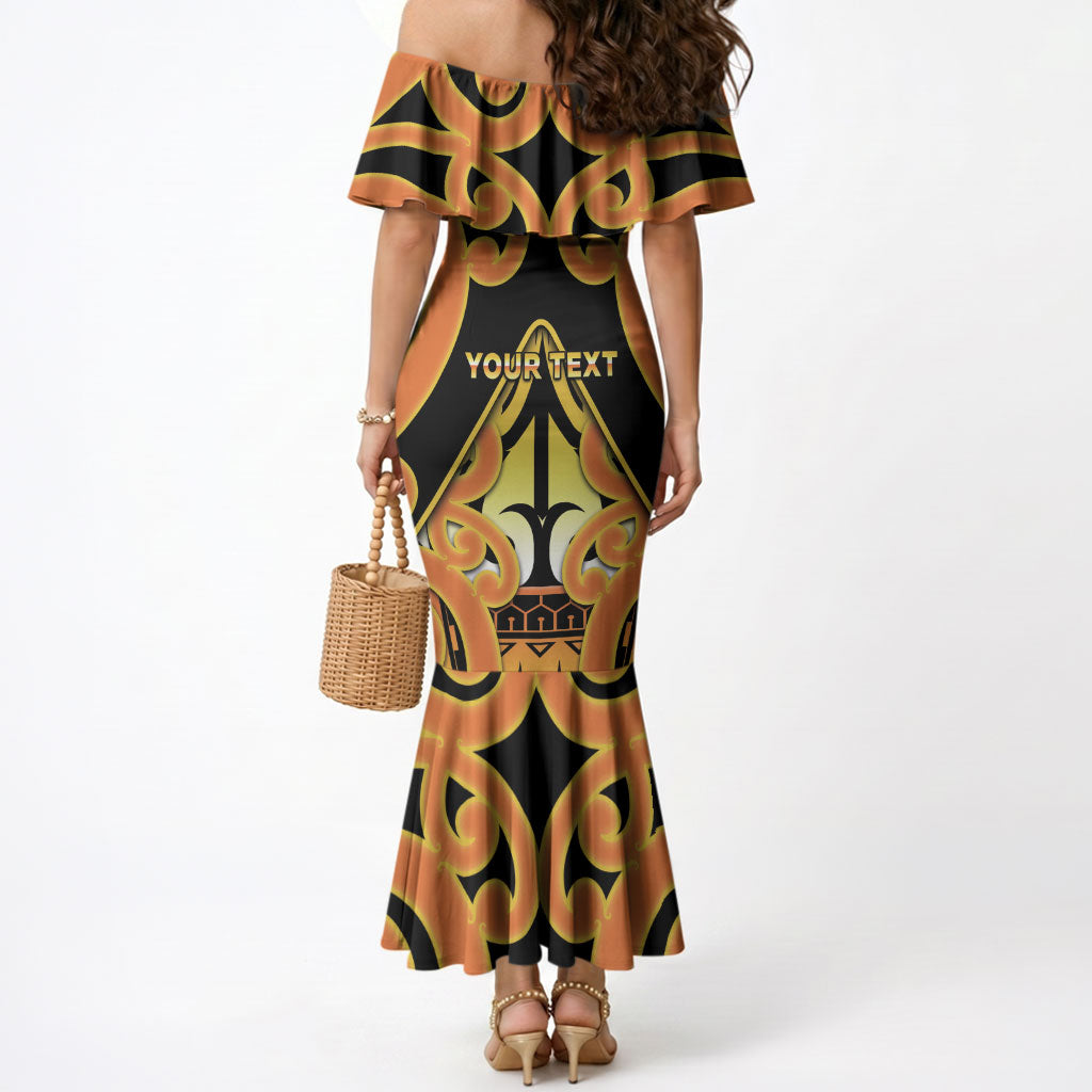 Personalised New Zealand Te Tairawhiti Mermaid Dress Maori Koru Pattern