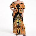 Personalised New Zealand Te Tairawhiti Off Shoulder Maxi Dress Maori Koru Pattern