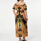 Personalised New Zealand Te Tairawhiti Off Shoulder Maxi Dress Maori Koru Pattern