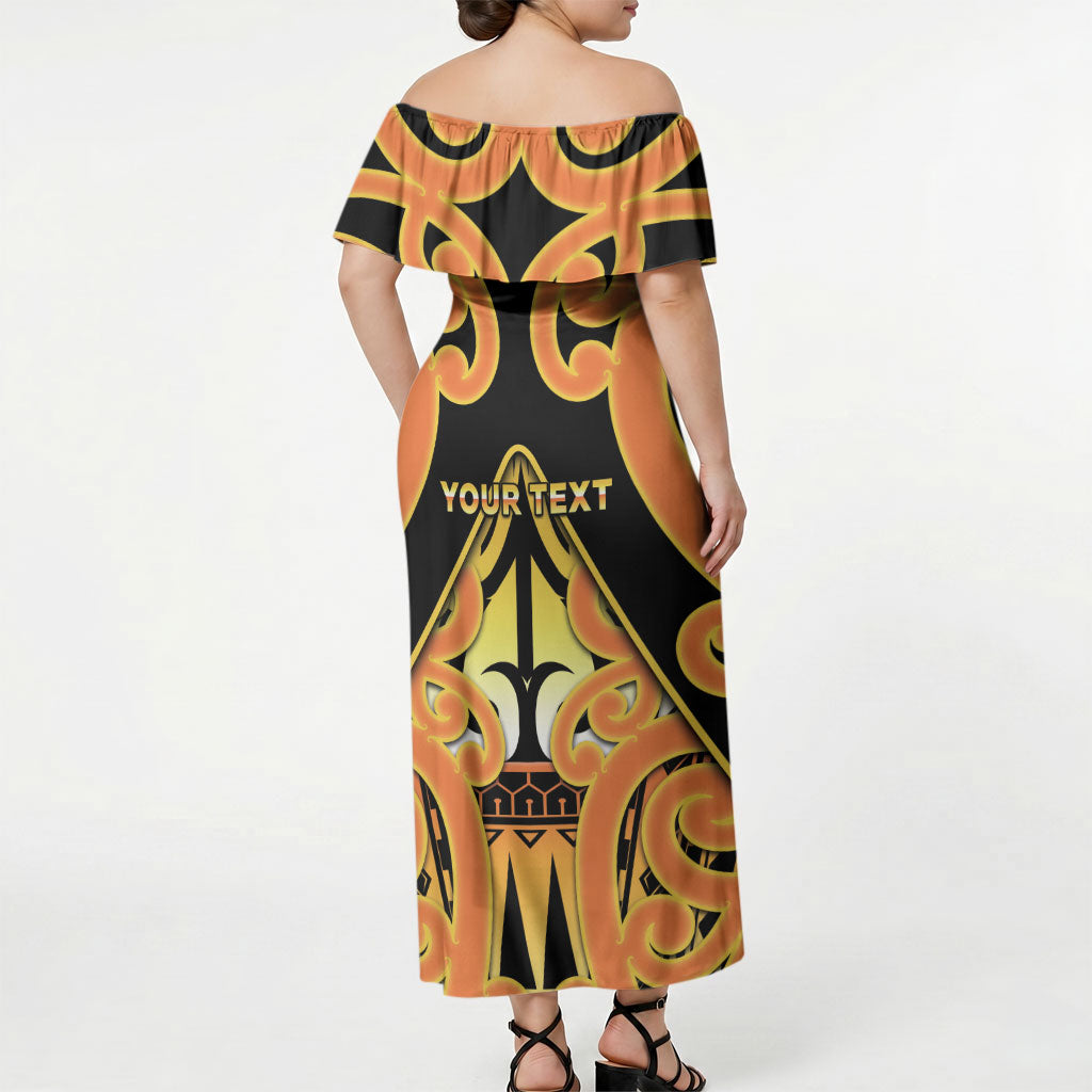 Personalised New Zealand Te Tairawhiti Off Shoulder Maxi Dress Maori Koru Pattern