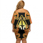 Personalised New Zealand Te Tairawhiti Off Shoulder Short Dress Maori Koru Pattern