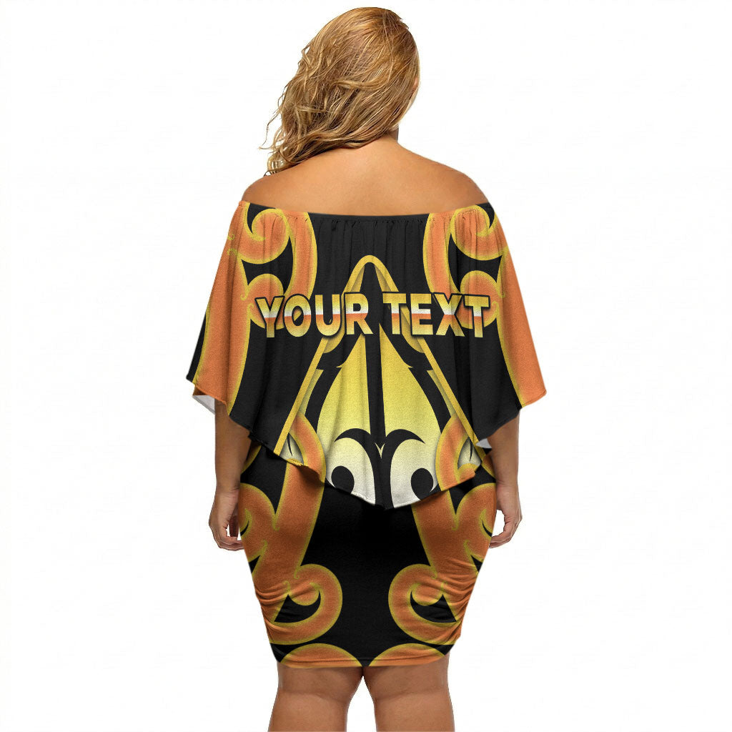 Personalised New Zealand Te Tairawhiti Off Shoulder Short Dress Maori Koru Pattern