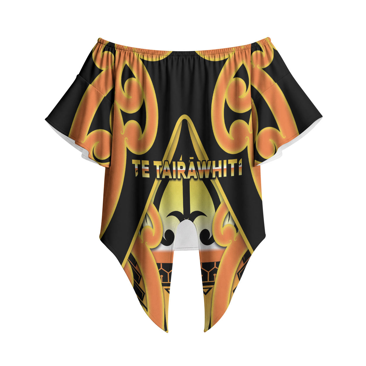 Personalised New Zealand Te Tairawhiti Off Shoulder Wrap Waist Top Maori Koru Pattern