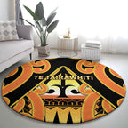 New Zealand Te Tairawhiti Round Carpet Maori Koru Pattern
