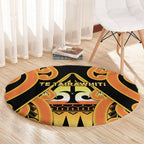 New Zealand Te Tairawhiti Round Carpet Maori Koru Pattern