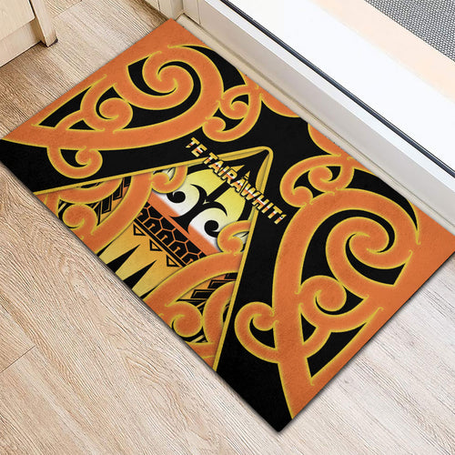 New Zealand Te Tairawhiti Rubber Doormat Maori Koru Pattern
