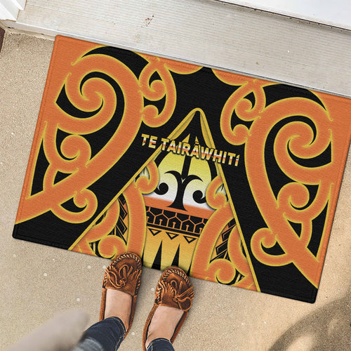 New Zealand Te Tairawhiti Rubber Doormat Maori Koru Pattern