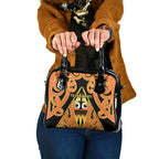 New Zealand Te Tairawhiti Shoulder Handbag Maori Koru Pattern