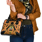 New Zealand Te Tairawhiti Shoulder Handbag Maori Koru Pattern