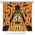 New Zealand Te Tairawhiti Shower Curtain Maori Koru Pattern