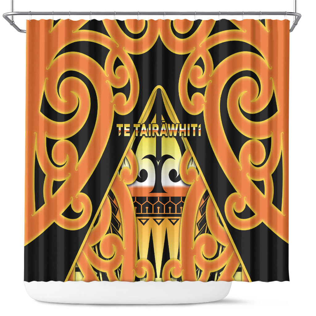 New Zealand Te Tairawhiti Shower Curtain Maori Koru Pattern