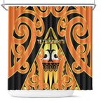 New Zealand Te Tairawhiti Shower Curtain Maori Koru Pattern