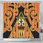 New Zealand Te Tairawhiti Shower Curtain Maori Koru Pattern