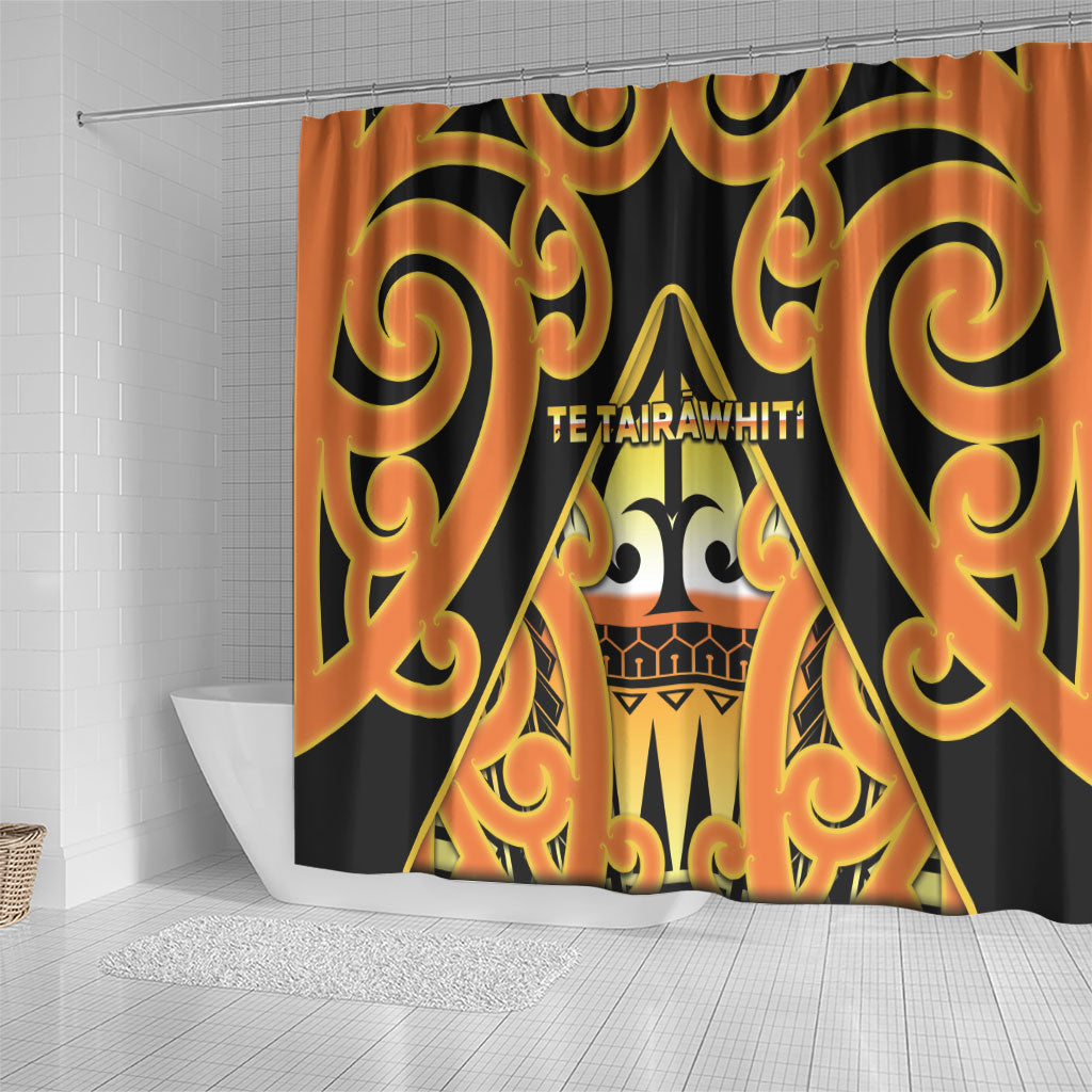 New Zealand Te Tairawhiti Shower Curtain Maori Koru Pattern