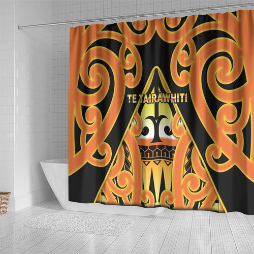 New Zealand Te Tairawhiti Shower Curtain Maori Koru Pattern