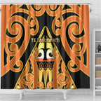 New Zealand Te Tairawhiti Shower Curtain Maori Koru Pattern