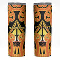 Personalised New Zealand Te Tairawhiti Skinny Tumbler Maori Koru Pattern