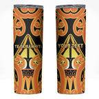Personalised New Zealand Te Tairawhiti Skinny Tumbler Maori Koru Pattern