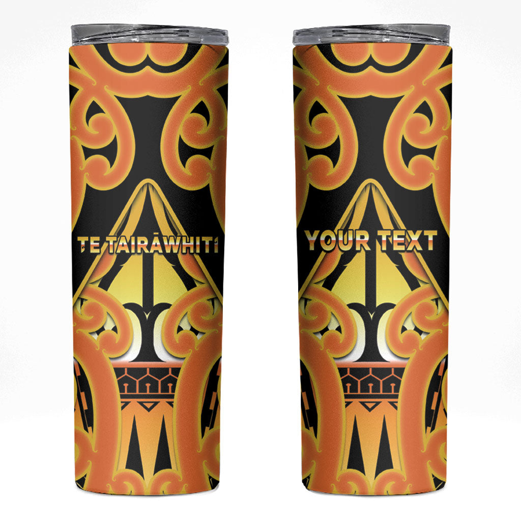 Personalised New Zealand Te Tairawhiti Skinny Tumbler Maori Koru Pattern