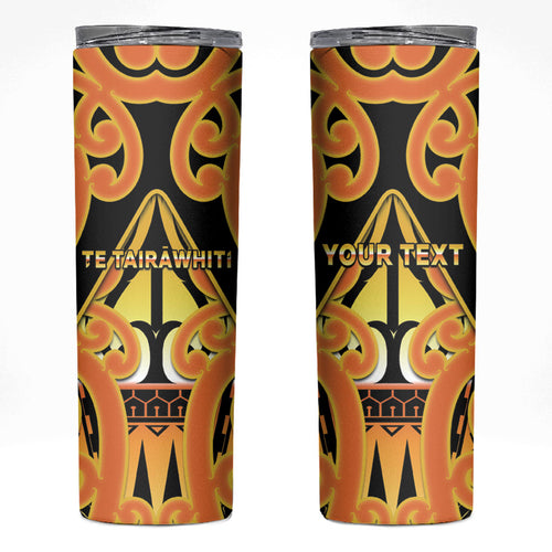Personalised New Zealand Te Tairawhiti Skinny Tumbler Maori Koru Pattern