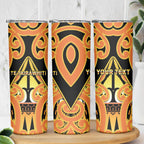 Personalised New Zealand Te Tairawhiti Skinny Tumbler Maori Koru Pattern