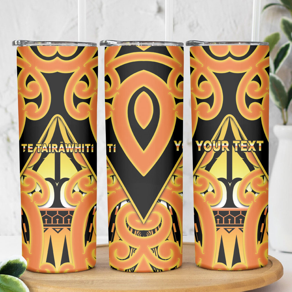Personalised New Zealand Te Tairawhiti Skinny Tumbler Maori Koru Pattern